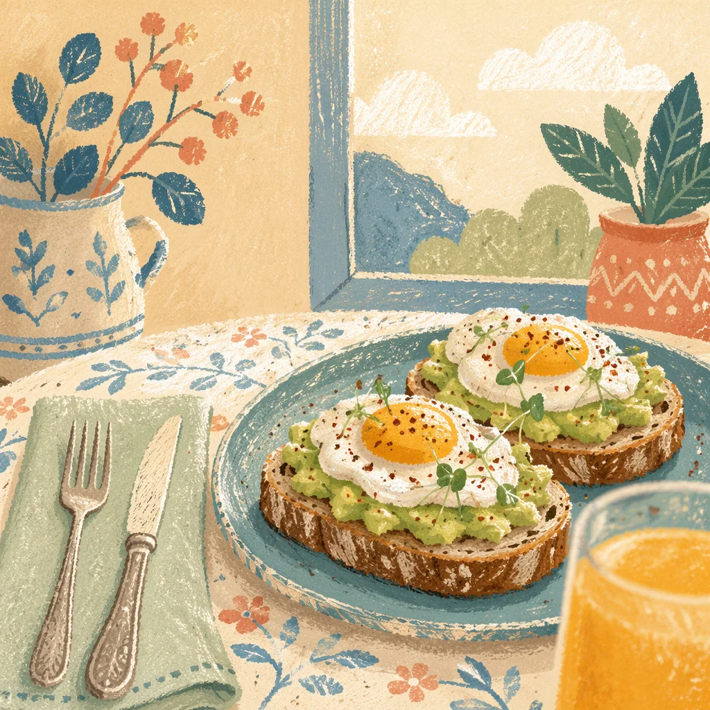Healthy Avocado Toast Brunch with Egg