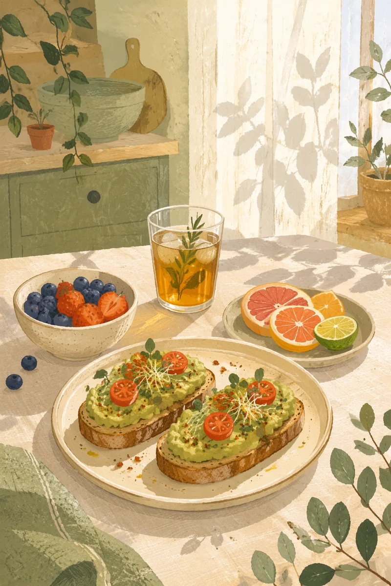 Healthy Avocado Toast Brunch Table