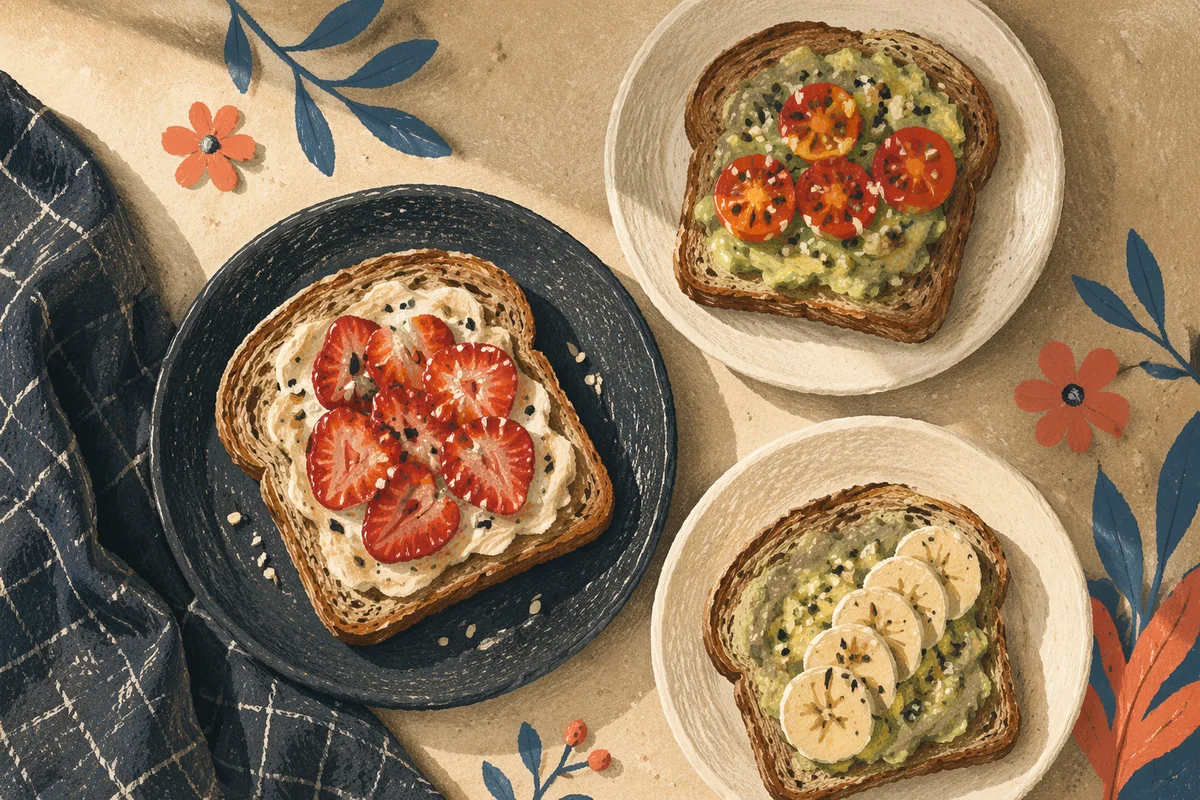 Trendy Avocado Toast Brunch Flat Lay