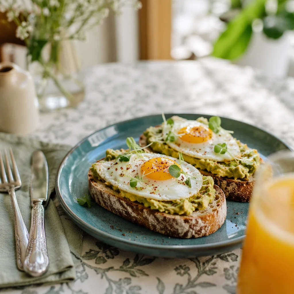 Healthy Avocado Toast Brunch with Egg