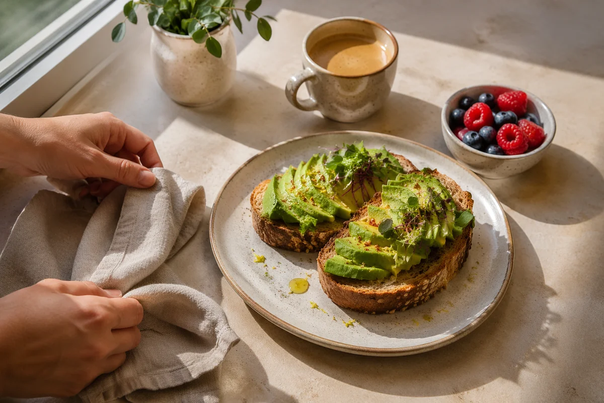 Sunlit Avocado Toast Healthy Brunch Scene