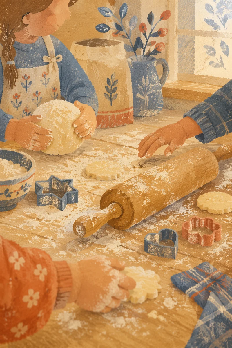 Hands Preparing Cookie Dough in Kitchen