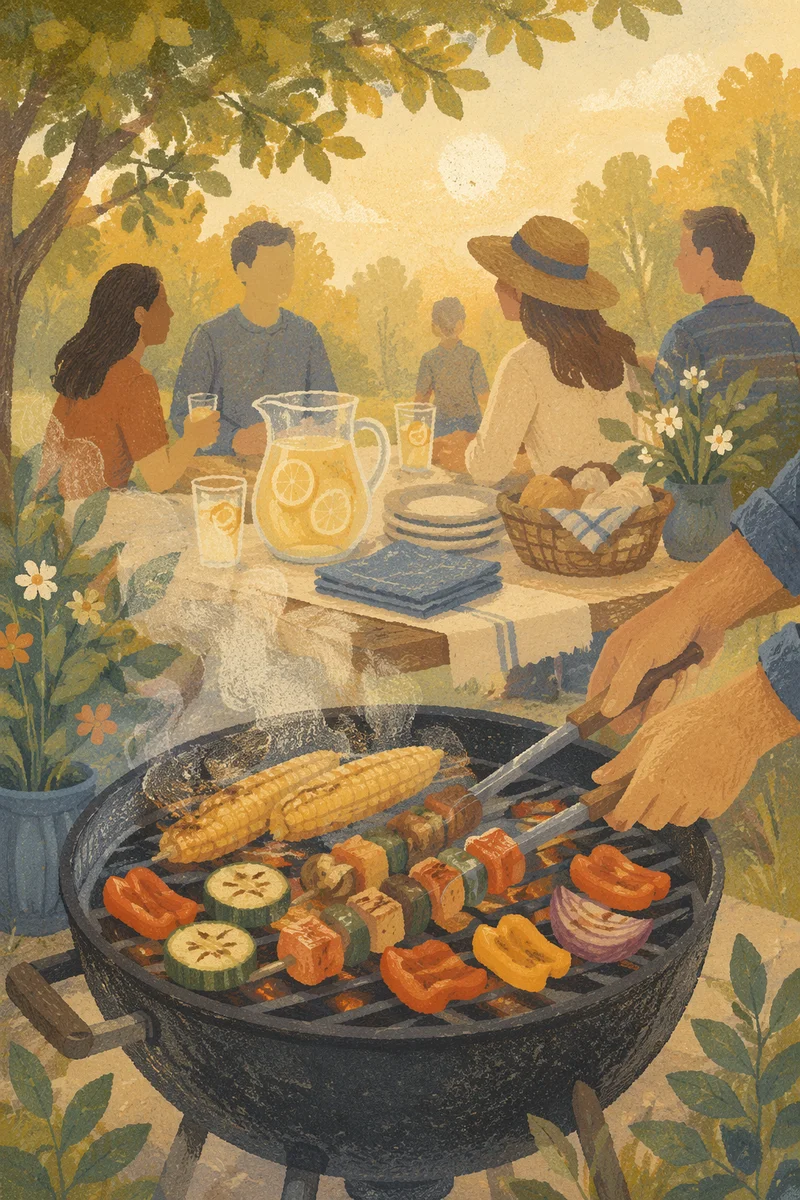 Warm Backyard Barbecue Fellowship Cookout