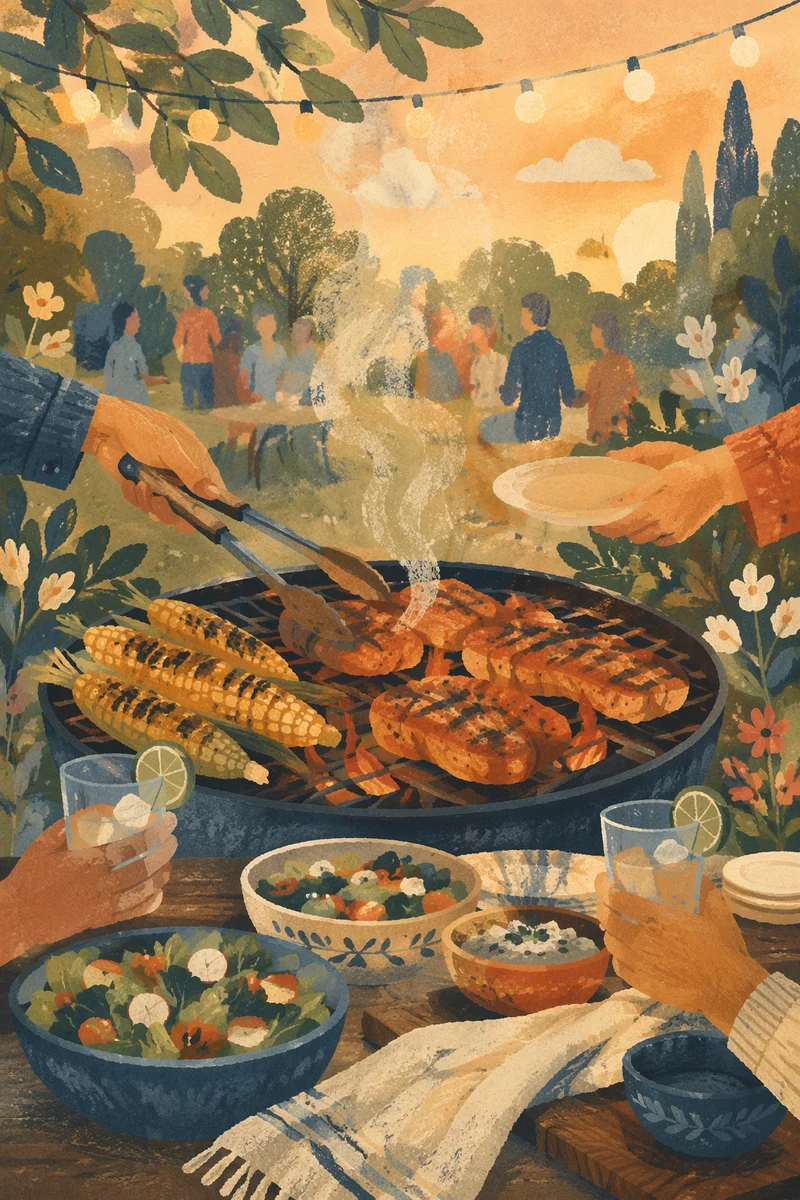 Summer Backyard Barbecue Grill Gathering