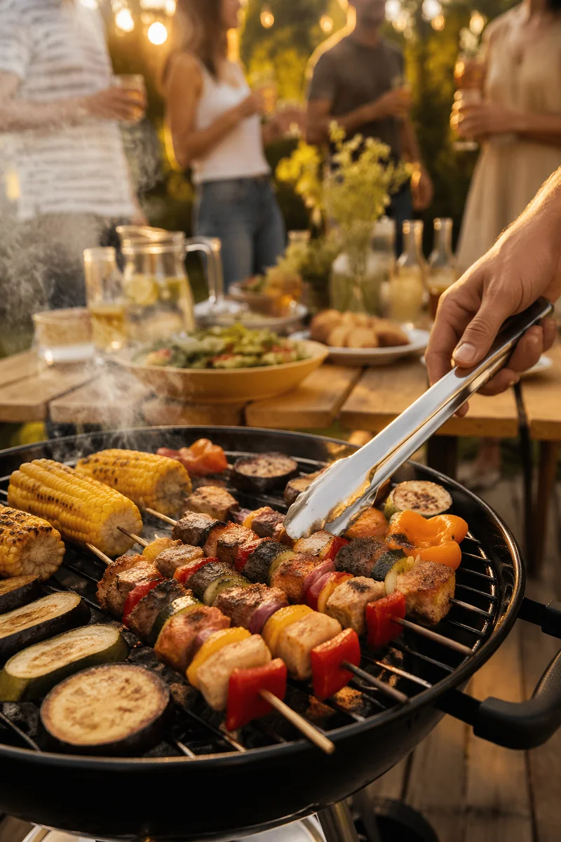 Golden Hour Backyard Barbecue Grill Feast