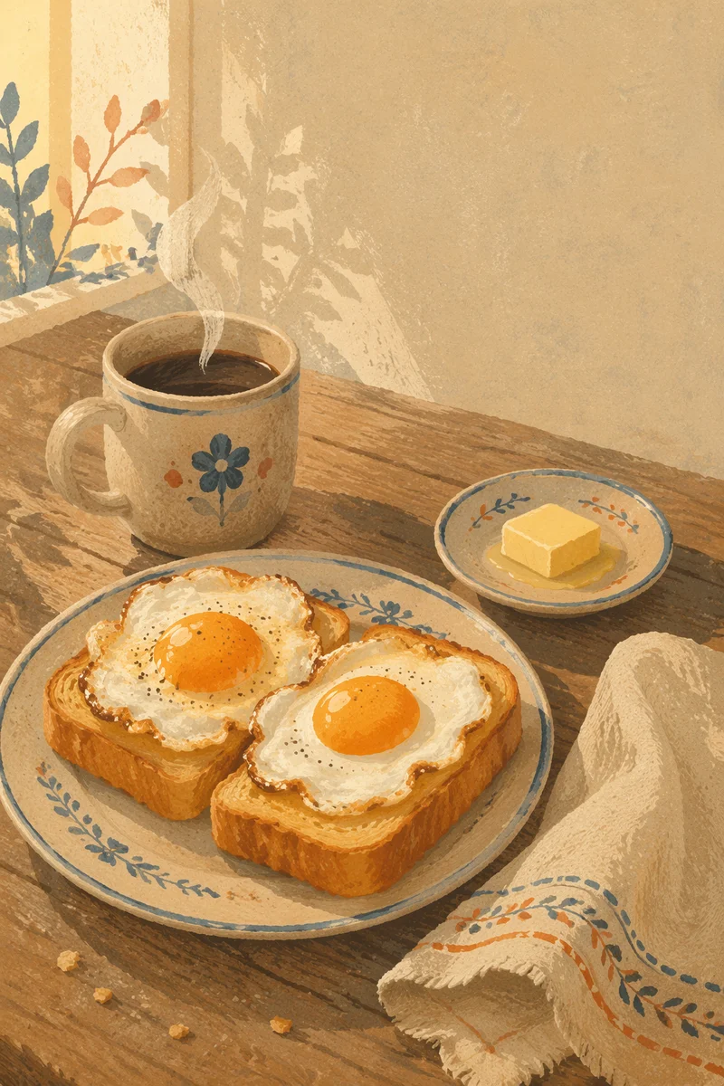 Cozy Morning Breakfast by Sunlit Window