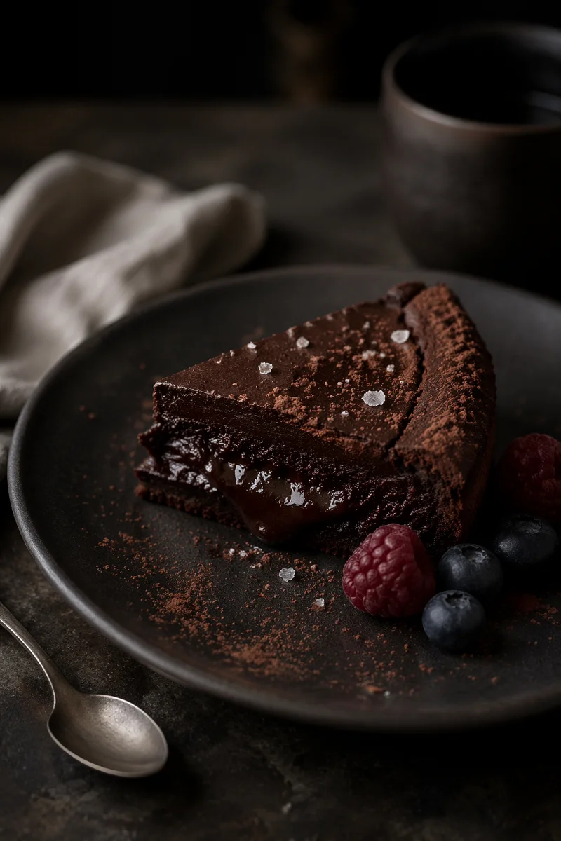 Dark Chocolate Torte Close-Up Dessert