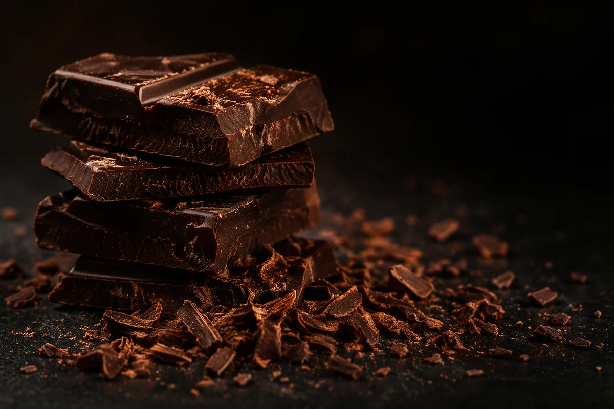 Moody Dark Chocolate Close-Up Dessert