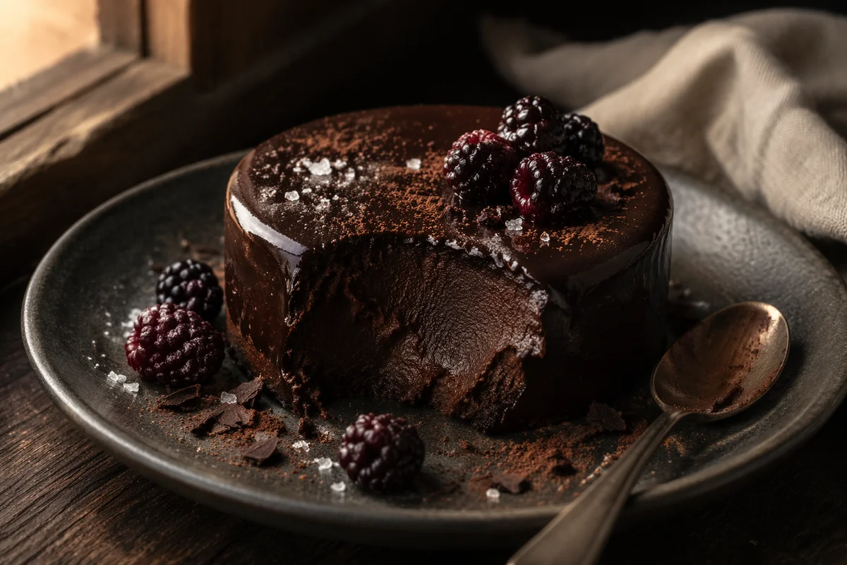 Rich Dark Chocolate Dessert Close-Up