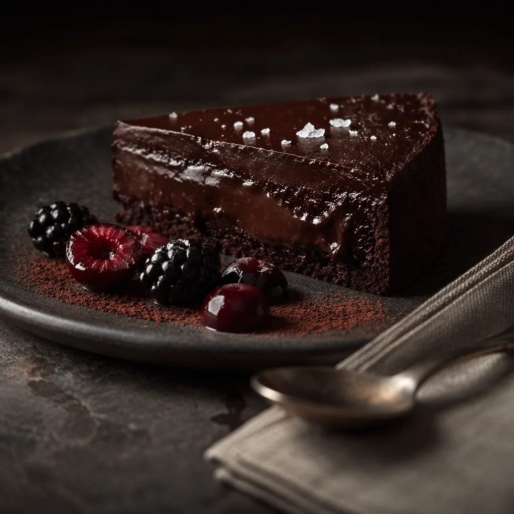Rich Dark Chocolate Torte Close-Up
