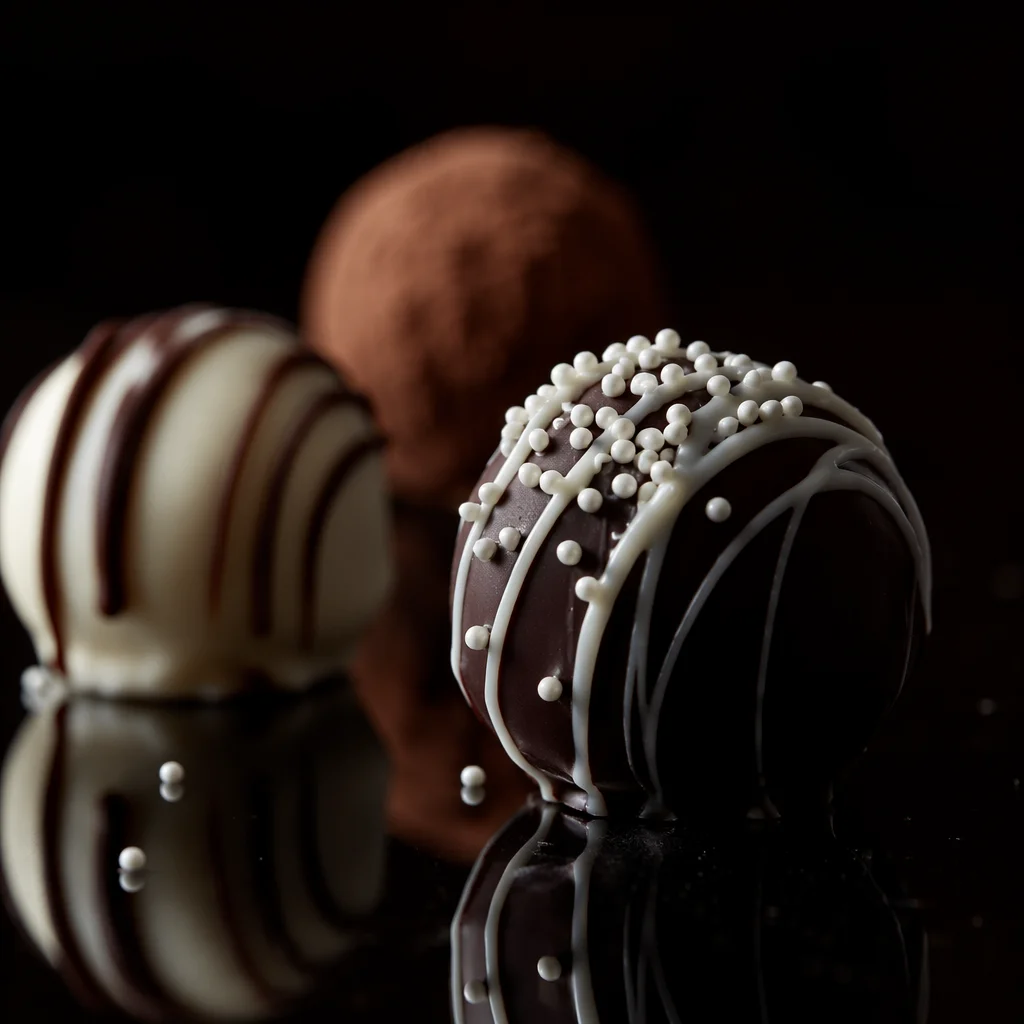 Luxurious Dark Chocolate Truffle Close-Up