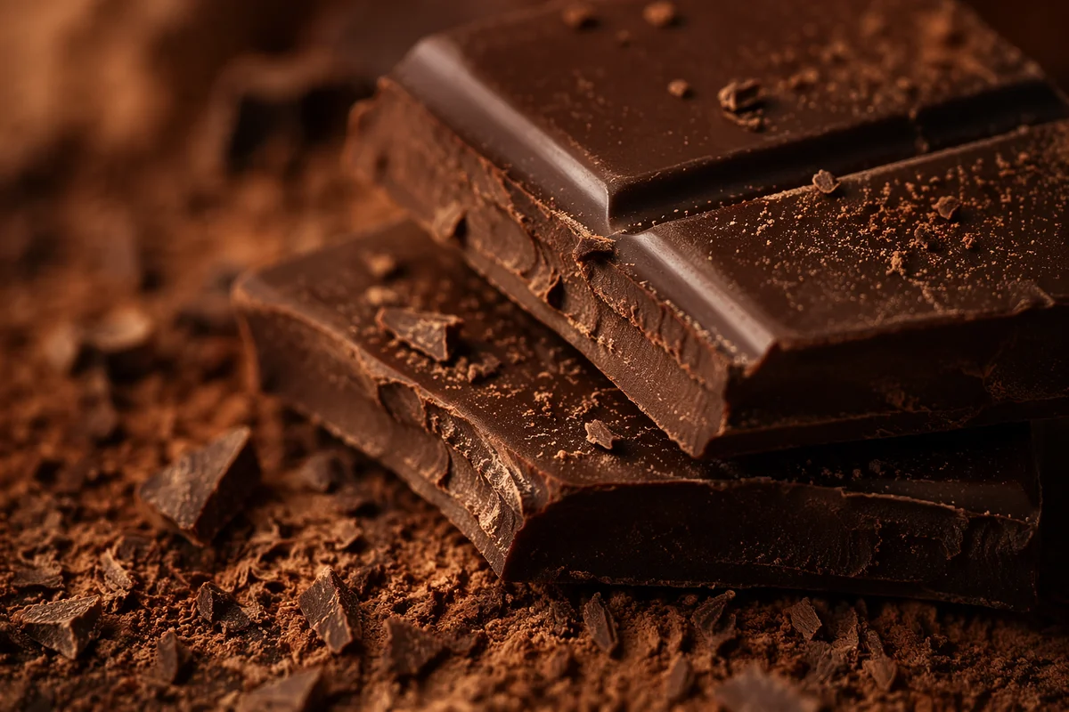 Rich Dark Chocolate Macro Dessert Close Up
