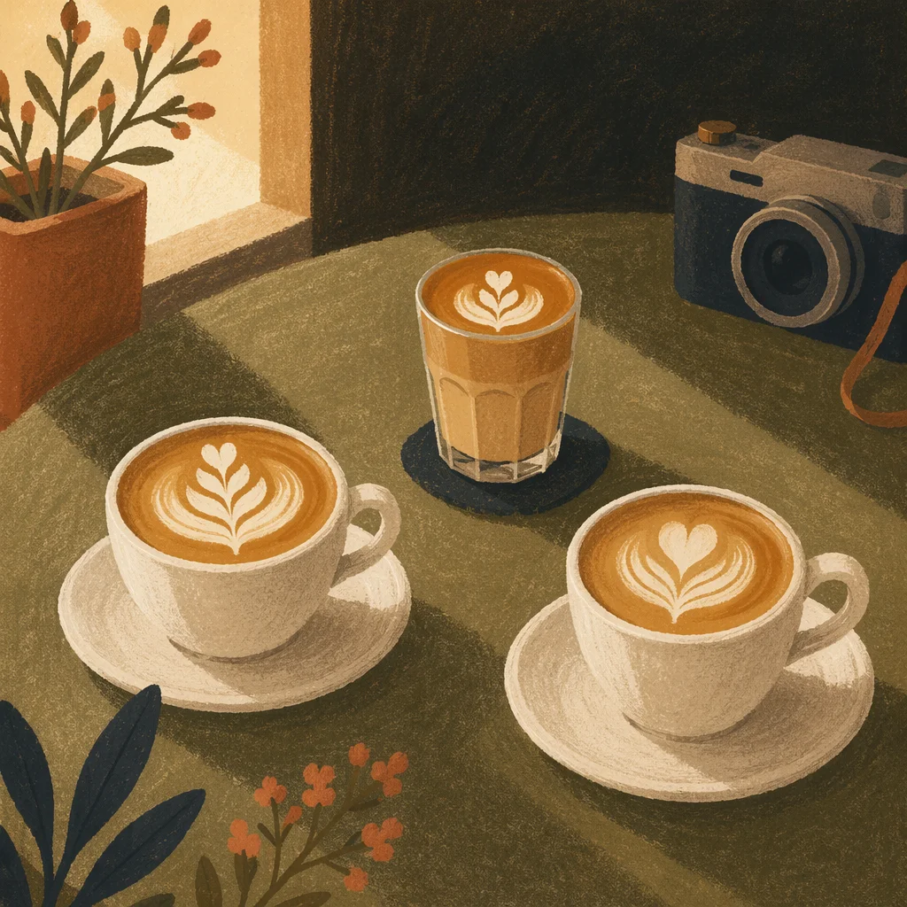 Cozy Morning Cafe Latte Art Scene