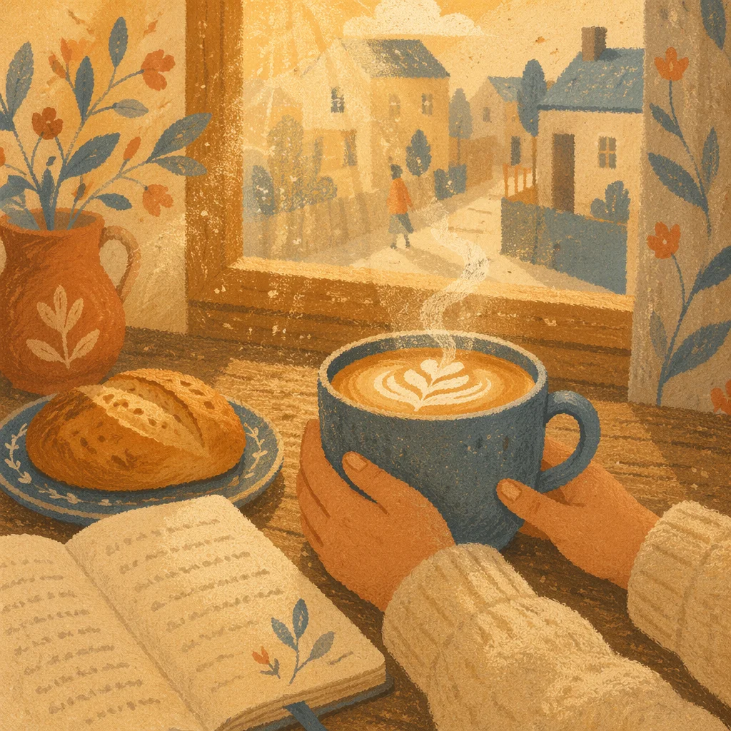 Morning Latte Gratitude Cafe Still Life