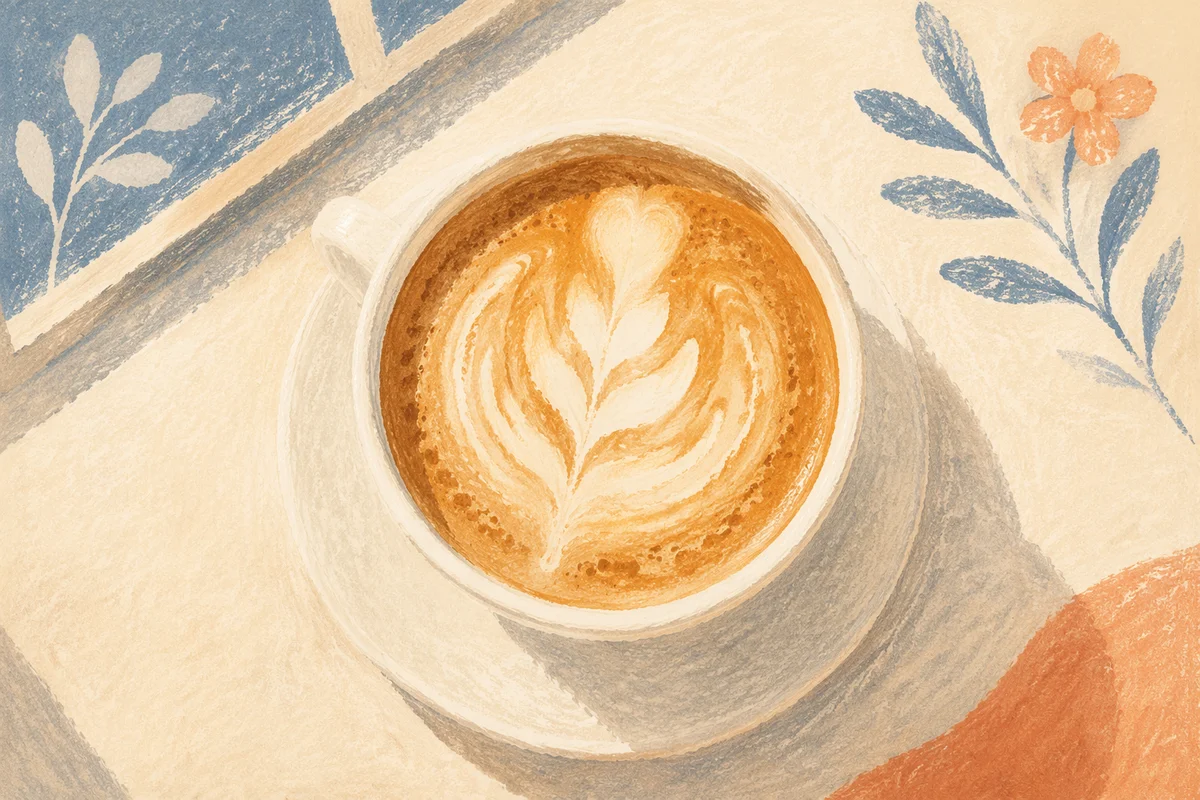 Quiet Morning Latte Art Overhead View