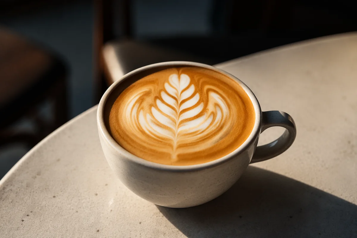 Cozy Morning Latte Art in Cafe