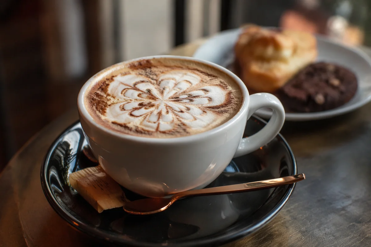 Cozy Morning Cappuccino with Floral Latte Art