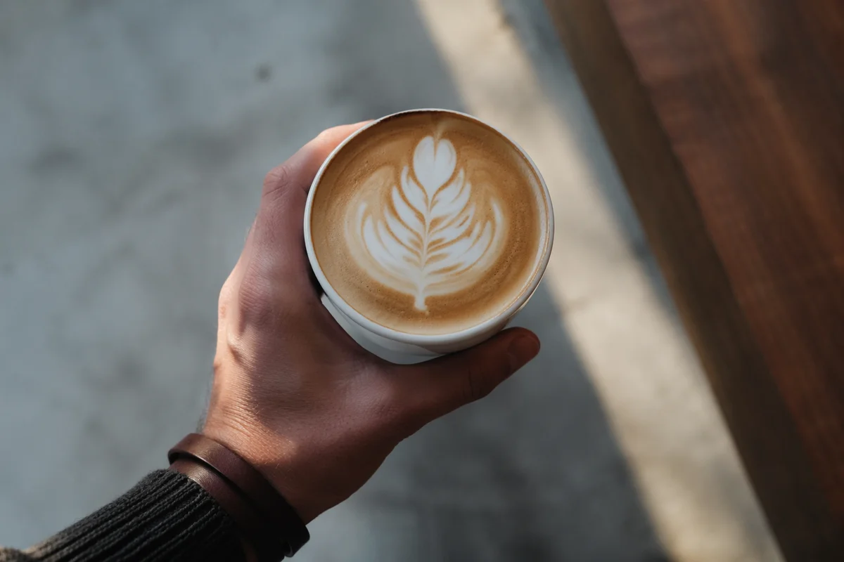 Morning Latte Art in Cozy Cafe