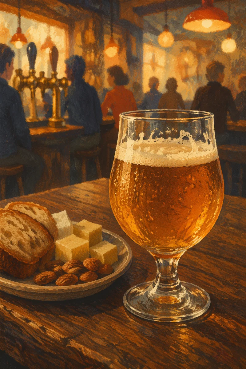 Amber Craft Beer with Rustic Pub Pairing