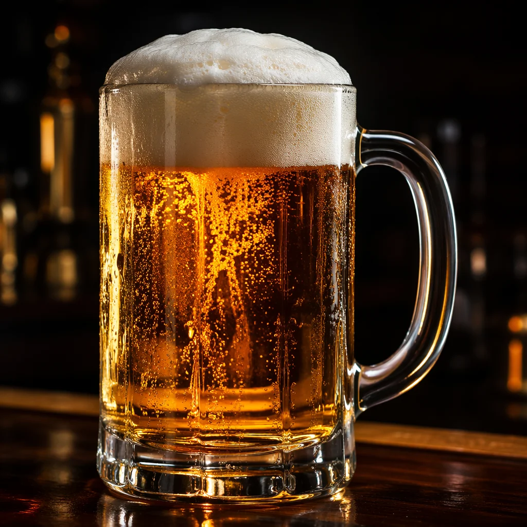 Amber Craft Beer Mug in Dark Pub