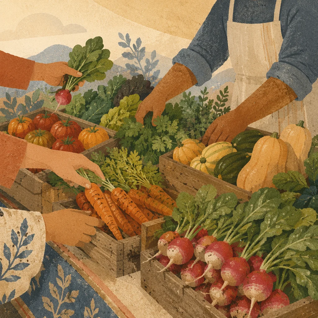 Fresh Organic Produce at Farmers Market