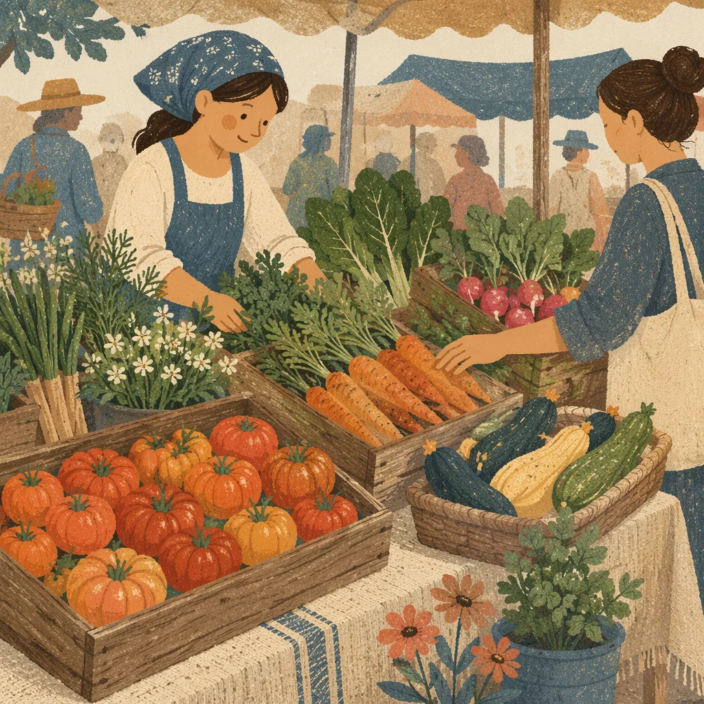 Fresh Organic Produce at Farmers Market