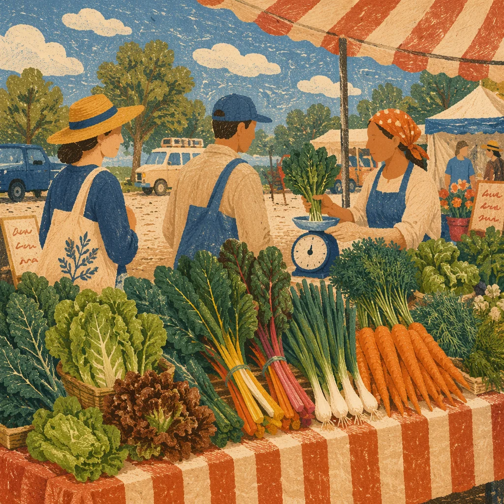 Fresh Organic Produce at Farmers Market