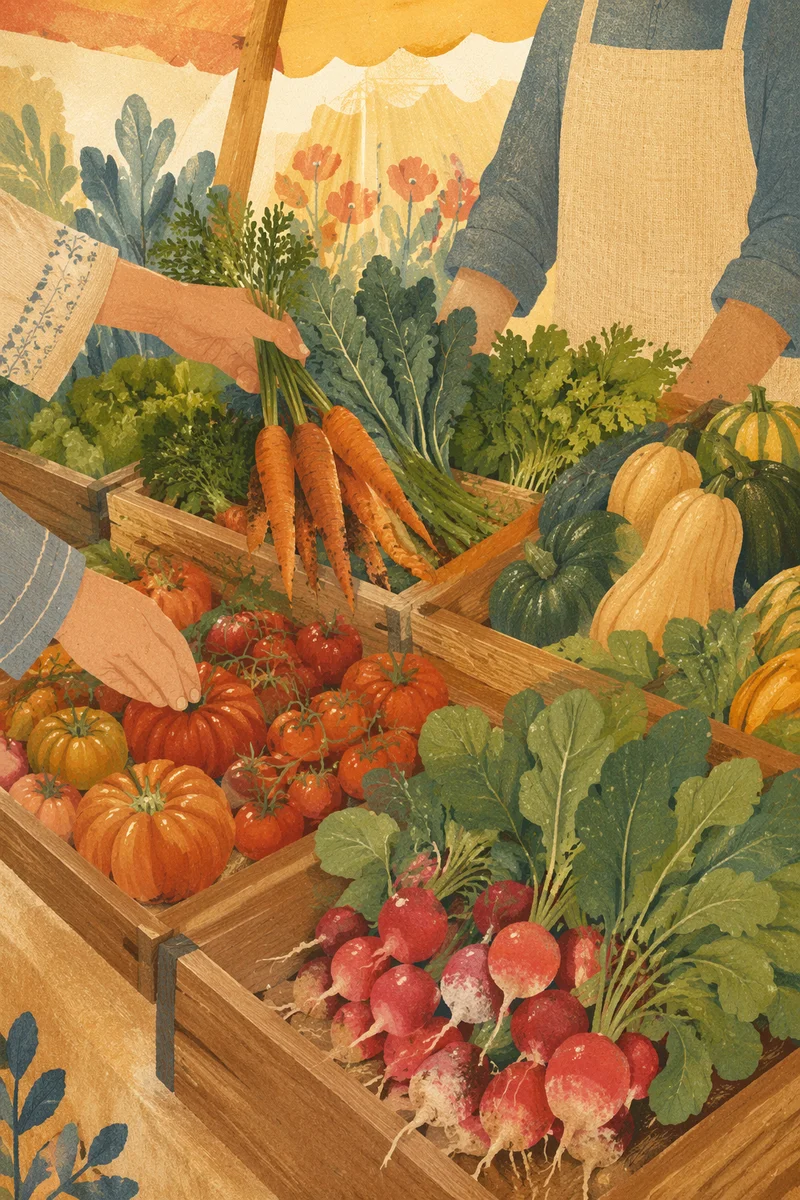 Fresh Organic Produce at Farmers Market