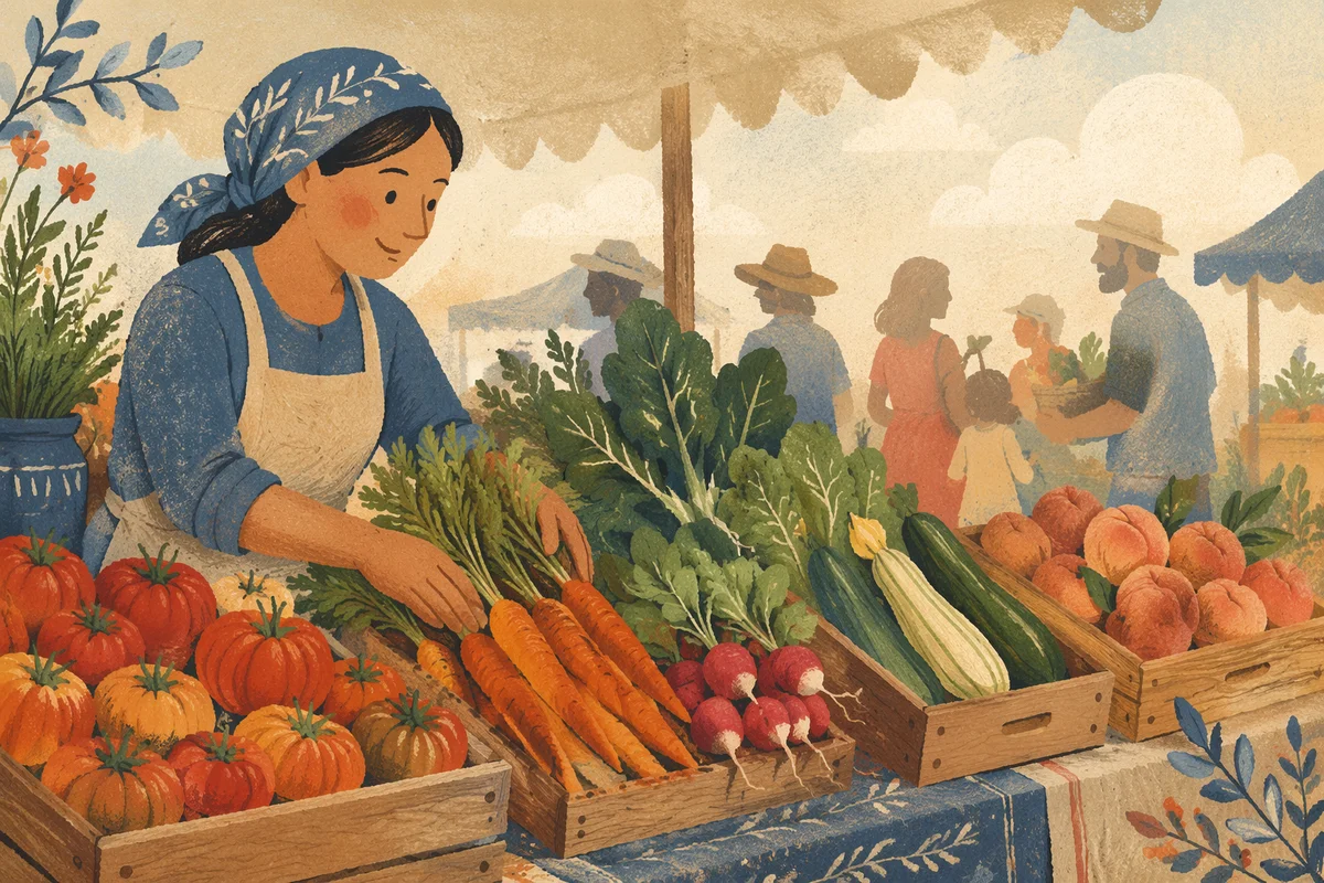 Fresh Organic Produce at Farmers Market