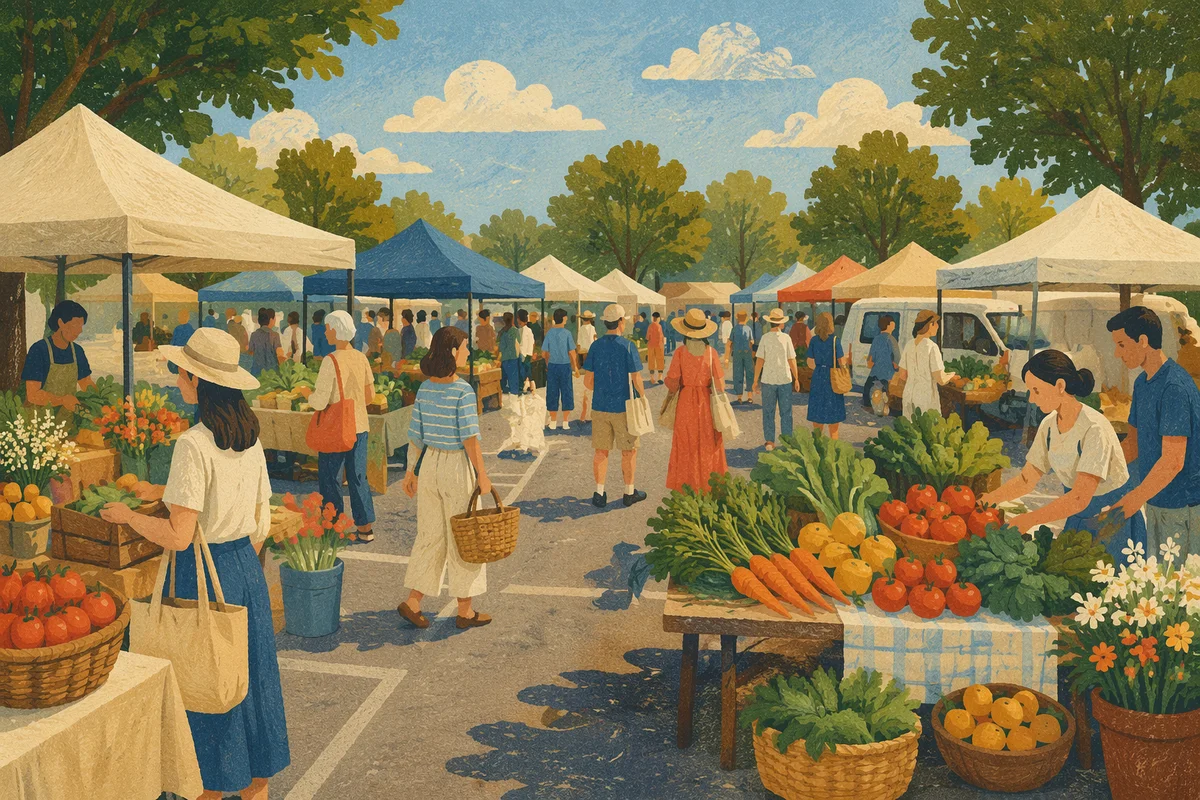 Sunny Organic Farmers Market Harvest