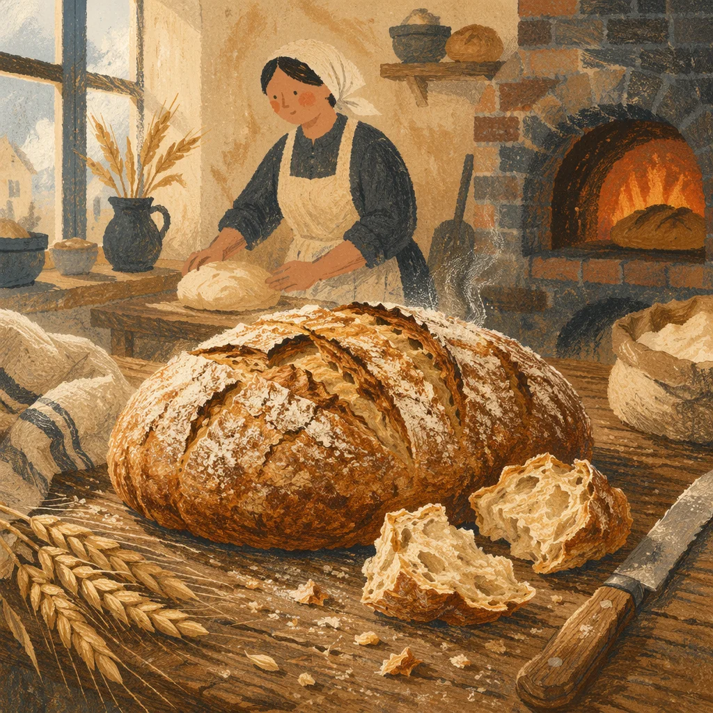 Rustic Artisan Bread Loaf at Dawn
