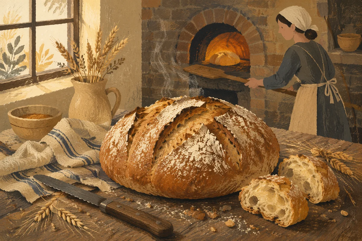 Rustic Artisan Bread Loaf at Dawn