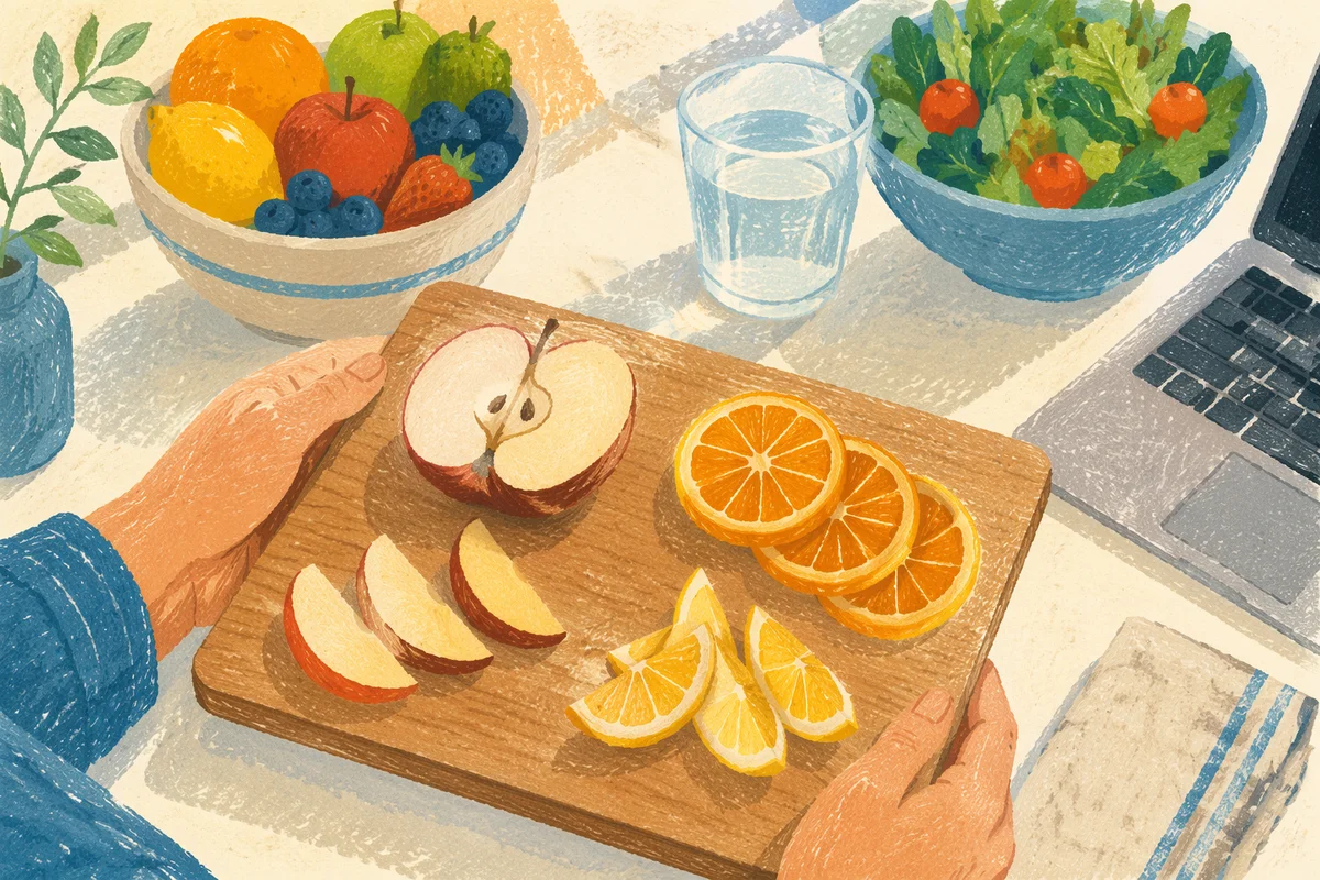 Fresh Fruit Meal Prep on White Table