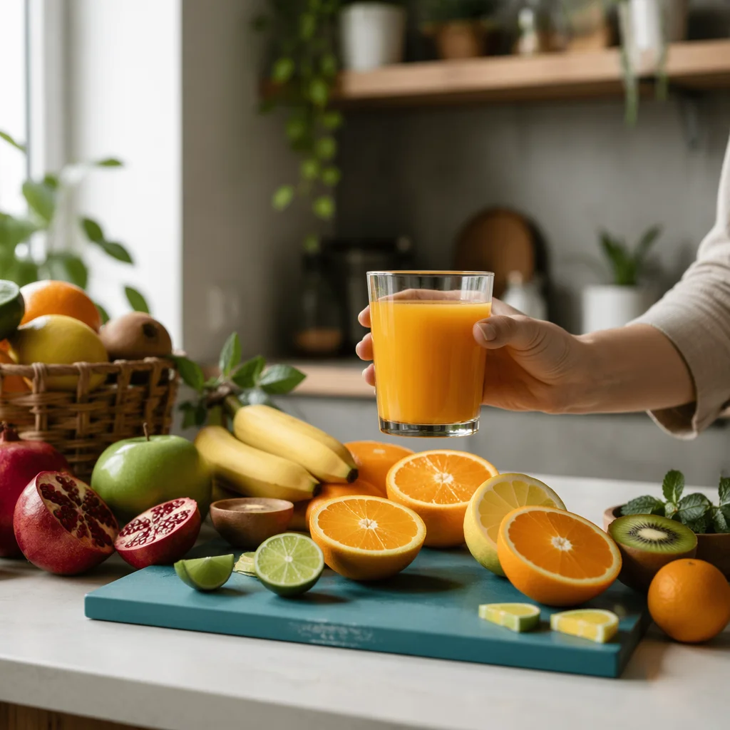 Fresh Fruit Basket in Sunny Kitchen