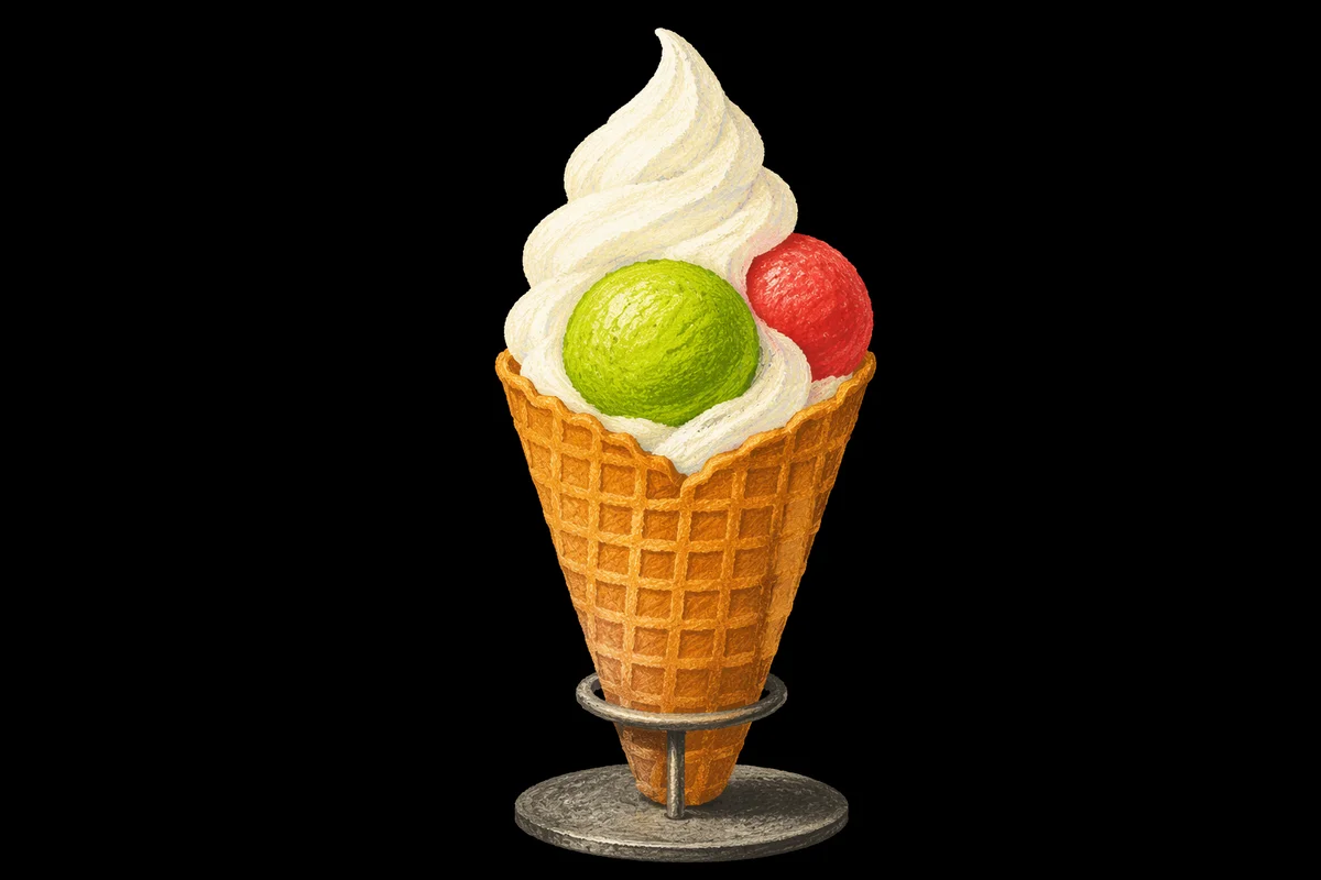 Colorful Summer Ice Cream Cone