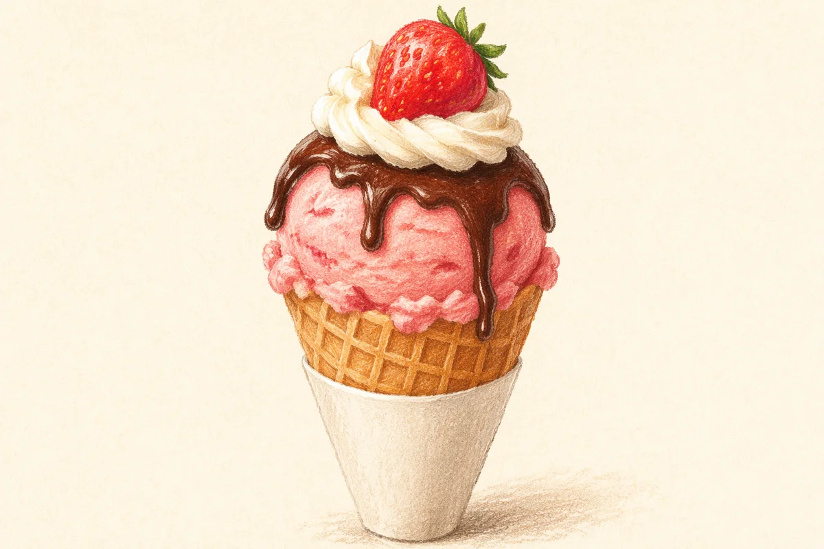 Colorful Summer Ice Cream Cone