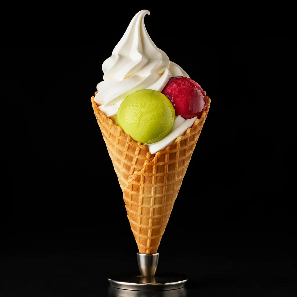 Colorful Summer Ice Cream Cone Dessert