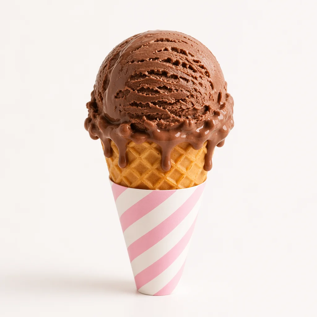 Melting Chocolate Scoop in Waffle Cone