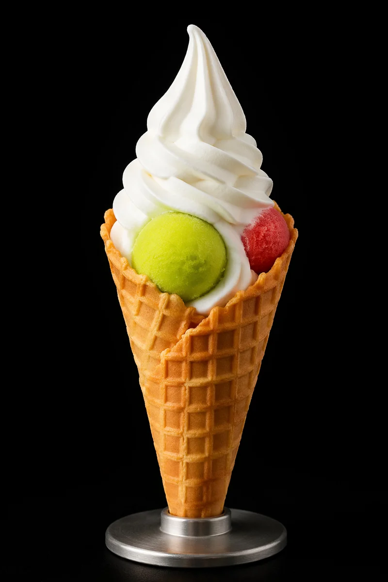 Colorful Summer Ice Cream Cone Dessert