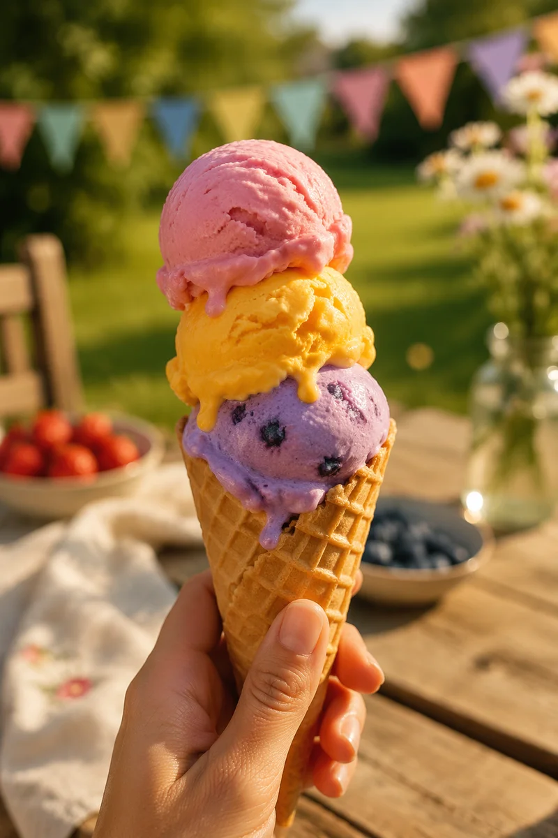 Colorful Summer Ice Cream Cone