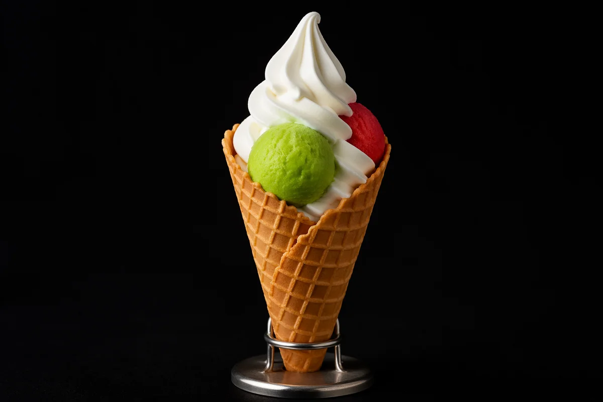 Colorful Summer Ice Cream Waffle Cone