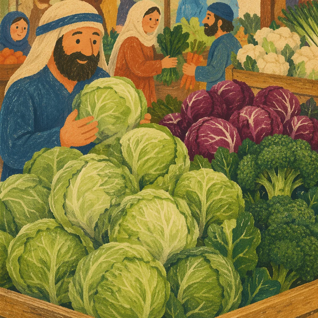 Abundant Fresh Produce Market Stall Closeup