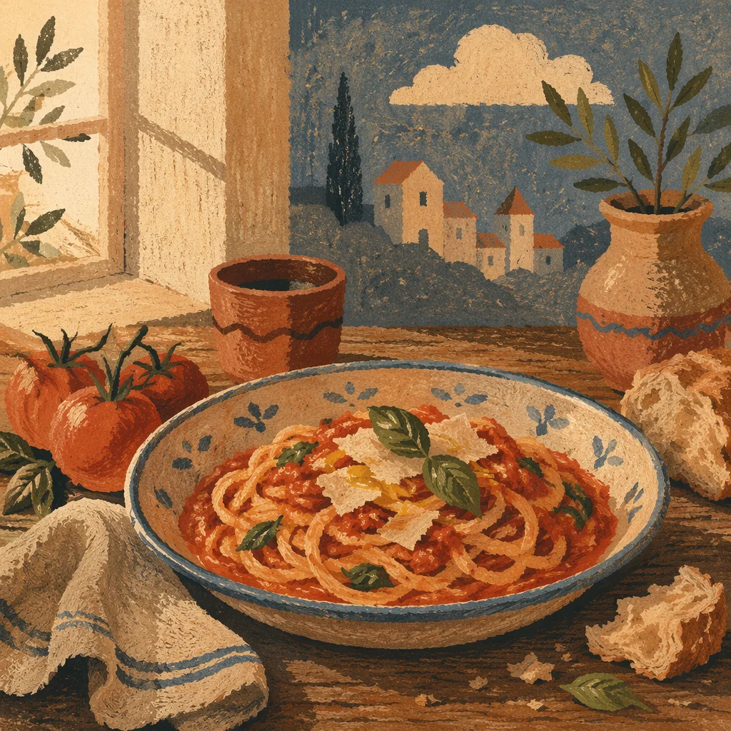 Rustic Italian Pasta with Tomato Basil