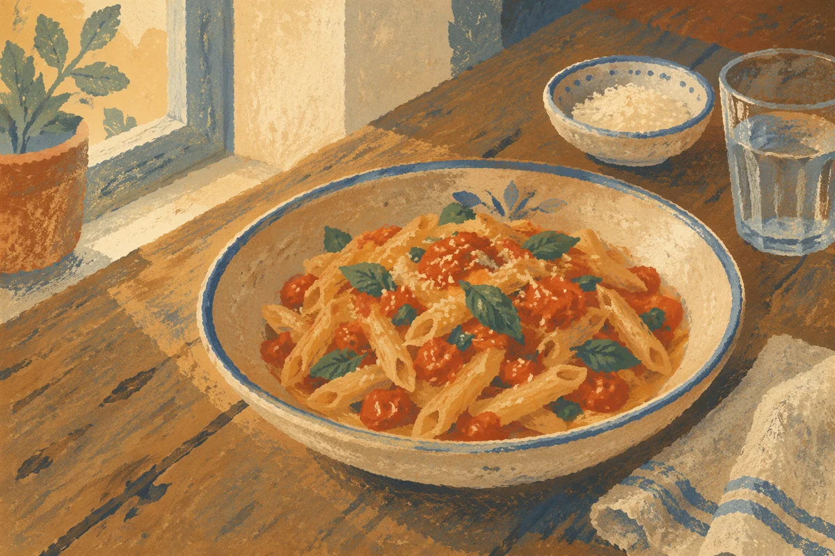 Rustic Italian Pasta with Tomato Basil