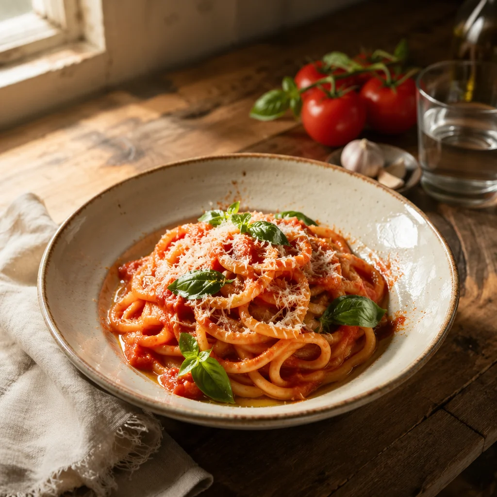 Rustic Tomato Basil Italian Pasta Bowl