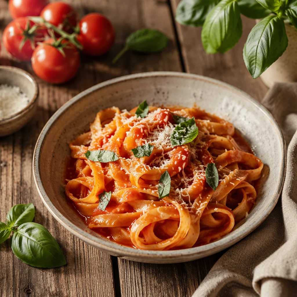 Rustic Italian Pasta with Tomato Basil