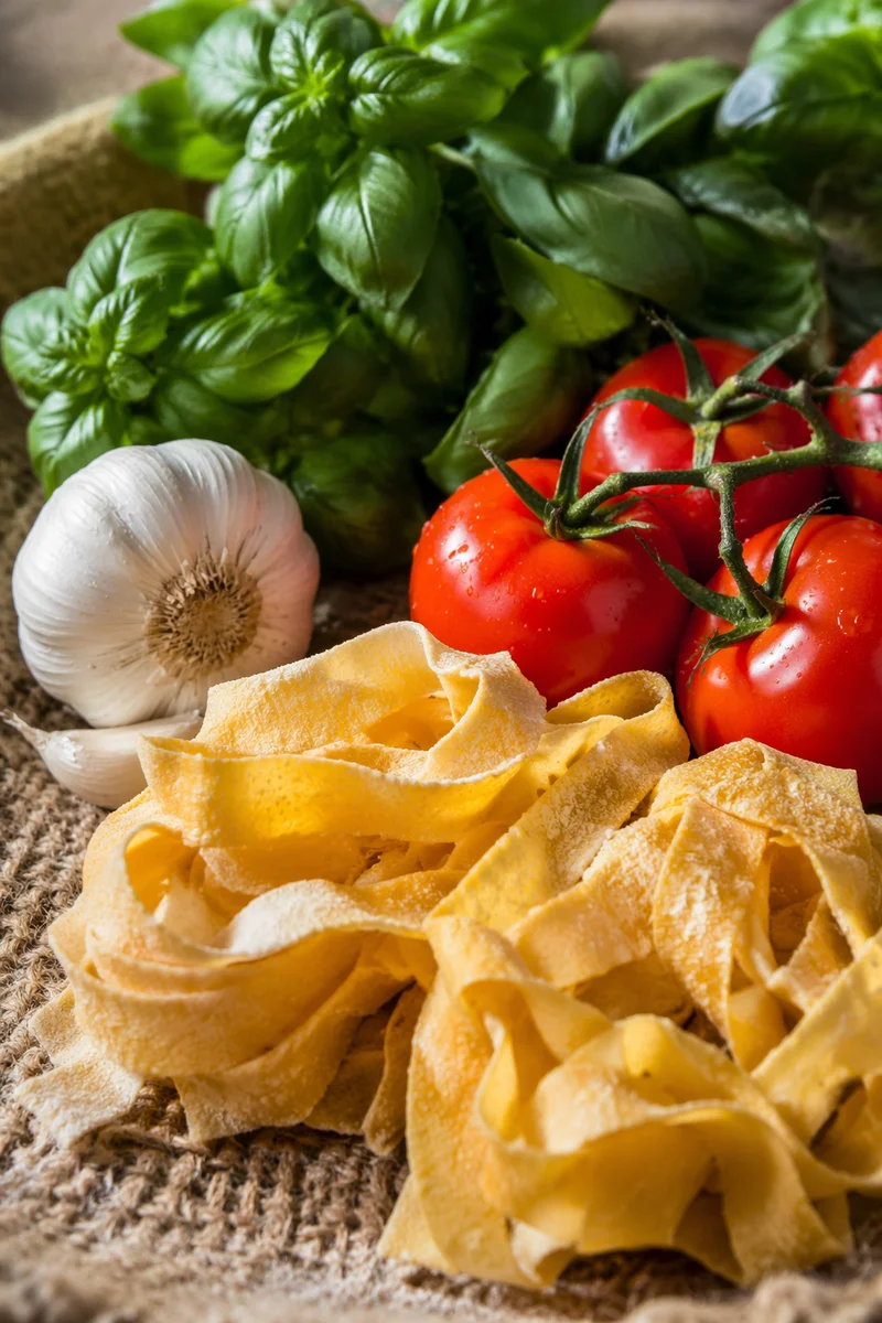 Rustic Italian Pasta with Tomatoes and Basil