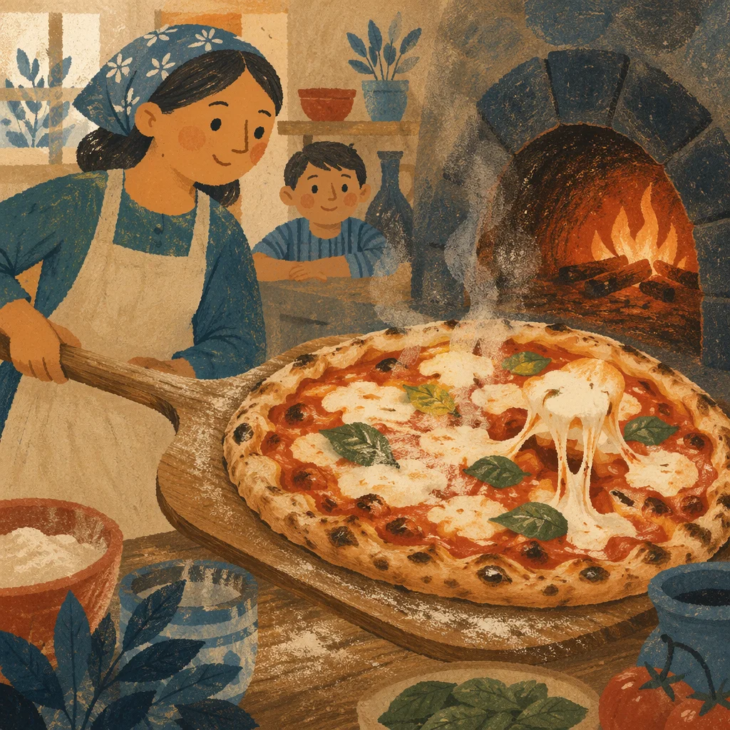 Fresh Oven Pizza with Melting Cheese