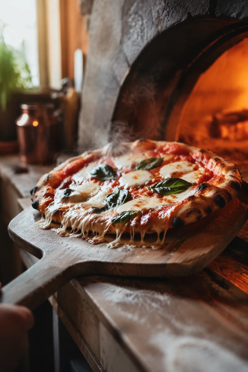 Fresh Oven Pizza with Melting Cheese