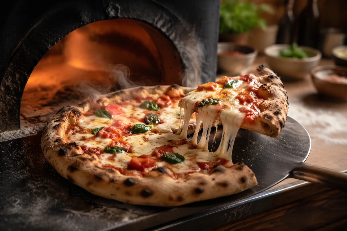 Fresh Artisan Pizza With Melting Cheese